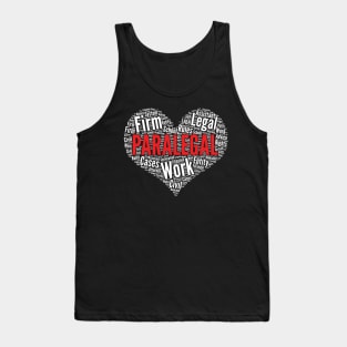 Paralegal Heart Shape Word Cloud Design product Tank Top